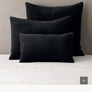 3 black velvet chevron shams sz Euro from Restoration Hardware